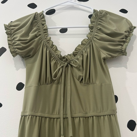 SMALL HEART & HEALS GREEN RUFFLE DRESS - Picture 7 of 8